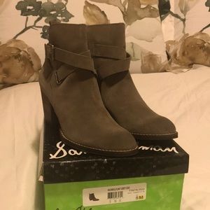 Flint grey suede ankle boots (leather upper)